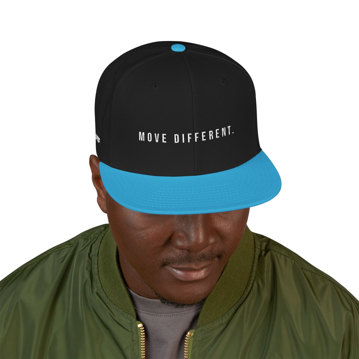 Embroidered 'Move Different' Snapback Hat - Dark edition