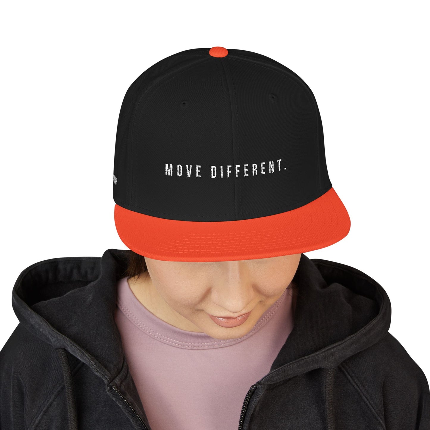 Embroidered 'Move Different' Snapback Hat - Dark edition