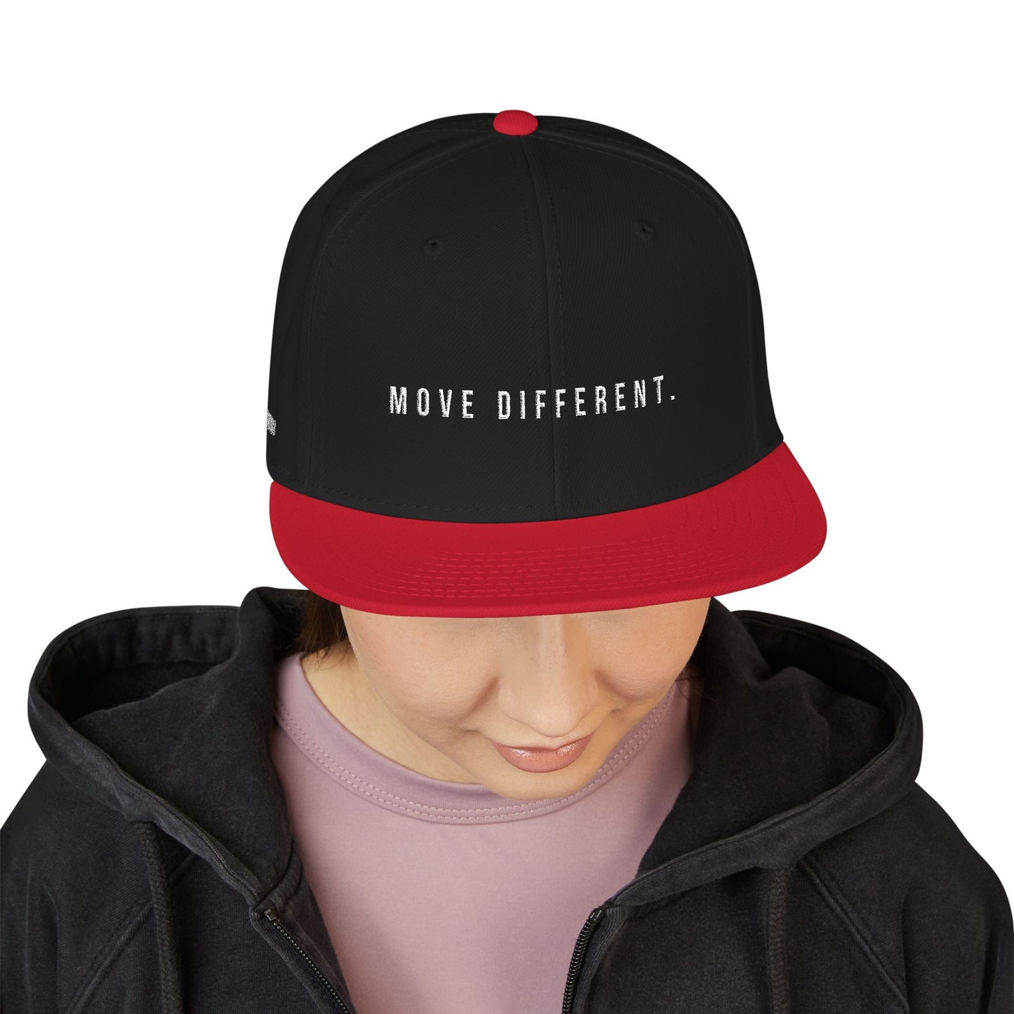Embroidered 'Move Different' Snapback Hat - Dark edition