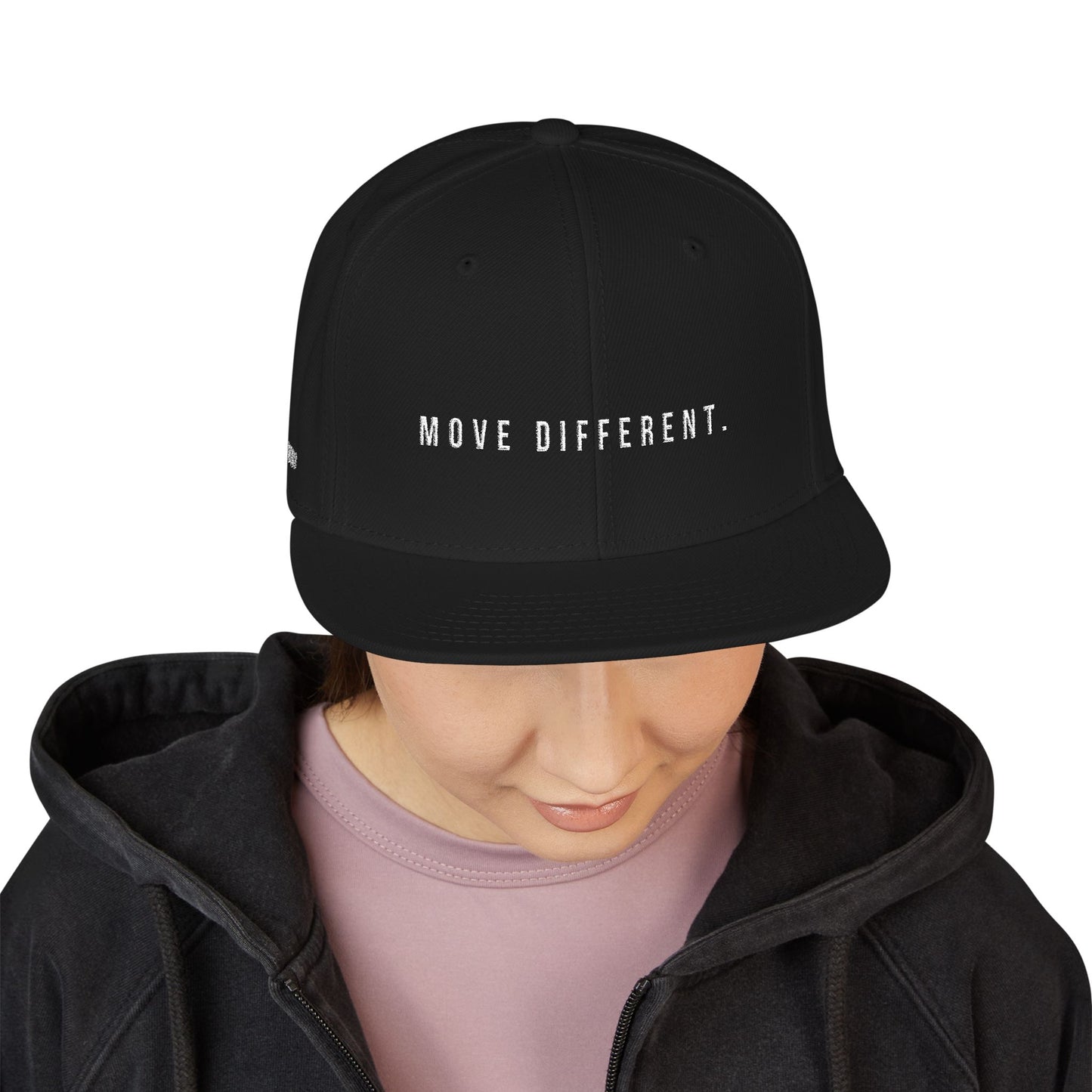 Embroidered 'Move Different' Snapback Hat - Dark edition